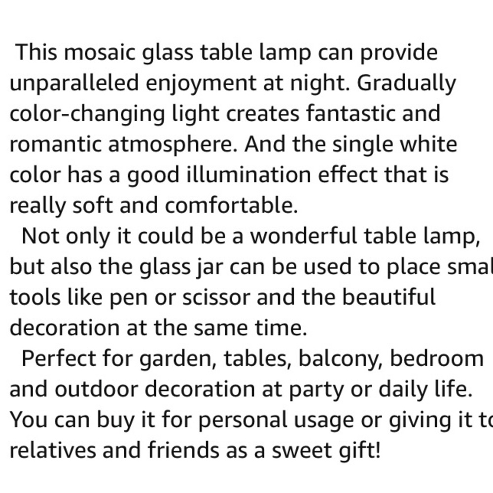 NRFB Mosaic Glass 🌈 Table Light Solar Powered Color Changing Waterproof … - Picture 4 of 7